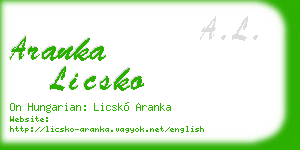 aranka licsko business card